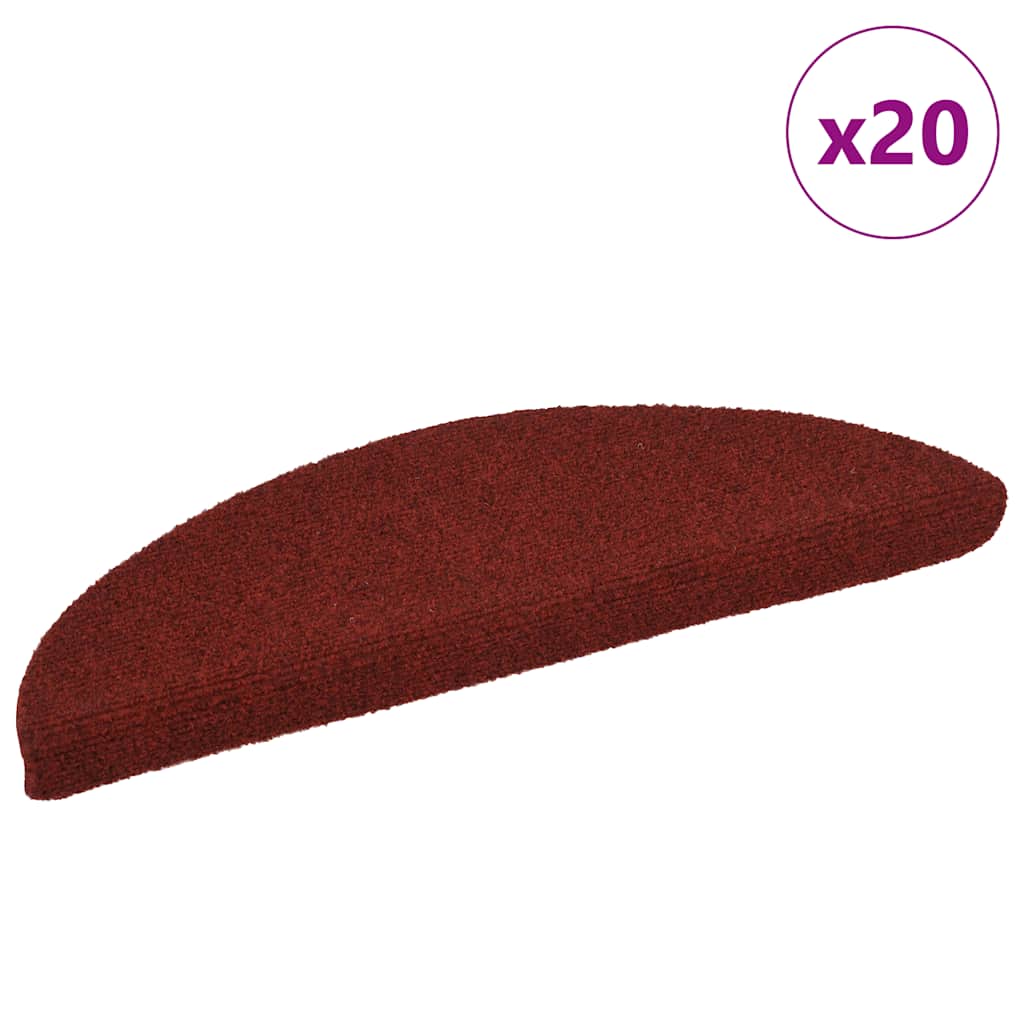 Trapmatten Zelfklevend 20 stuks 56x17x3 cm Bordeaux Rood Halfrond is nu te koop bij PeponiXL, paradijselijk wonen!