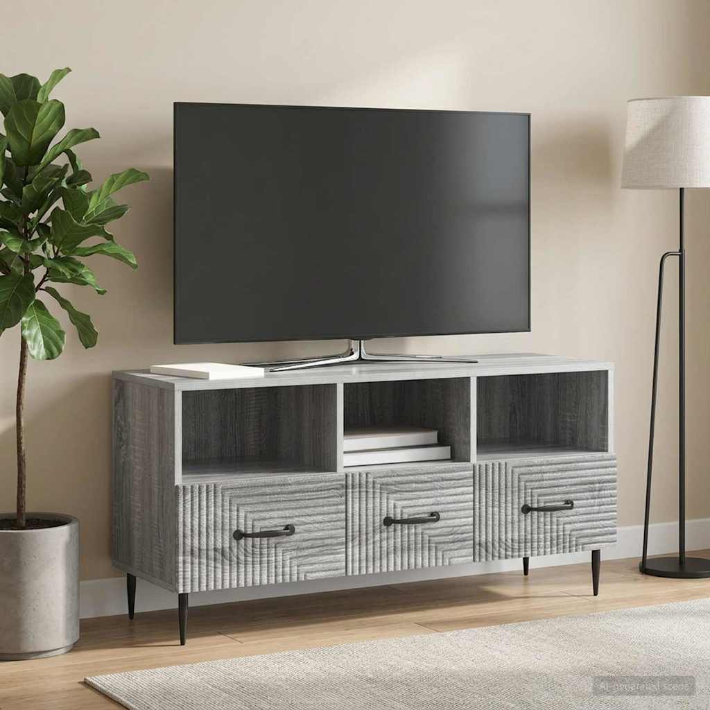 TV-kast met lade Grijs sonoma 102 x 34,5 x 50 cm Bewerkt hout is nu te koop bij PeponiXL, paradijselijk wonen!
