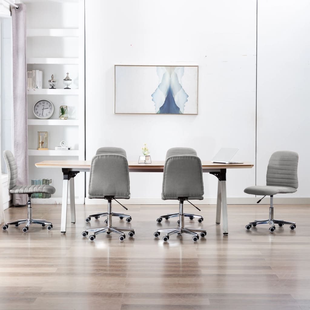 Eetkamerstoelen 6 st stof lichtgrijs is nu te koop bij PeponiXL, paradijselijk wonen!