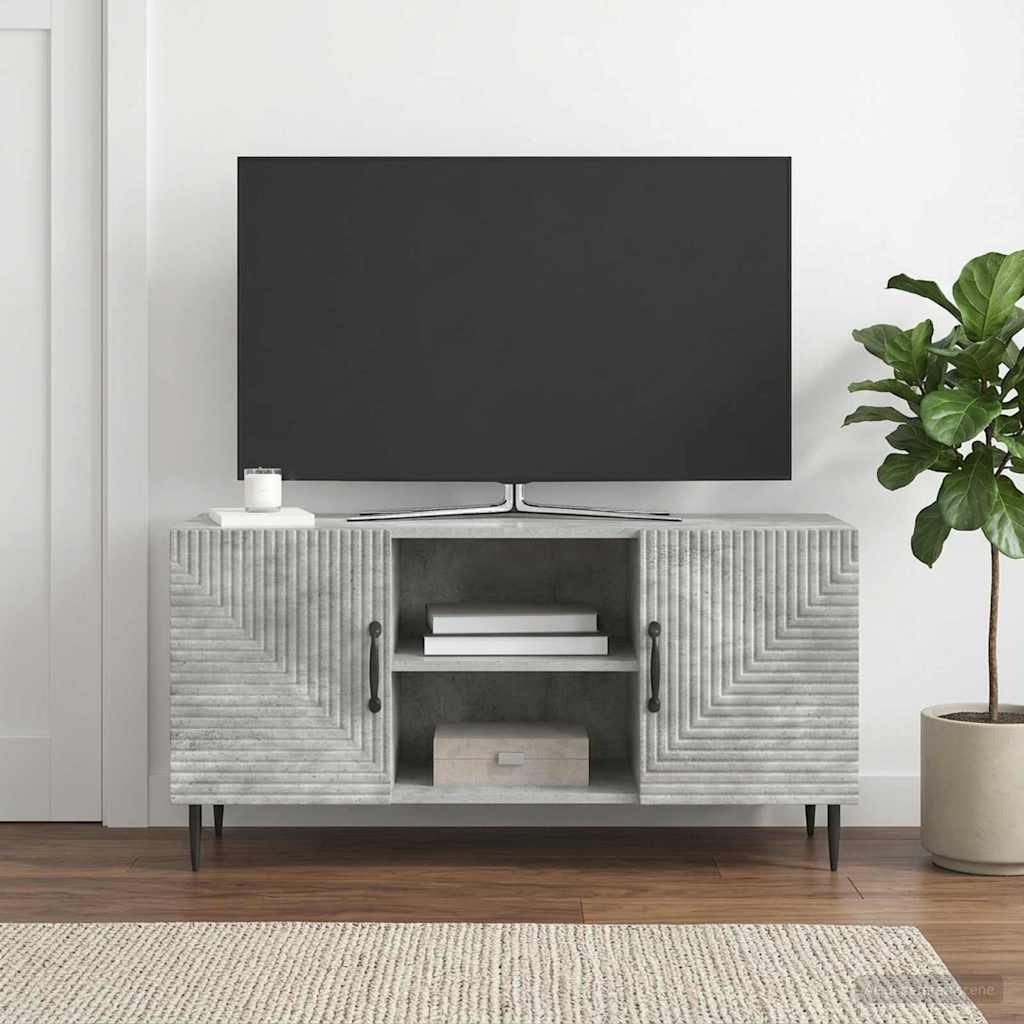 TV-kast Betongrijs 102 x 34,5 x 50 cm Bewerkt hout is nu te koop bij PeponiXL, paradijselijk wonen!