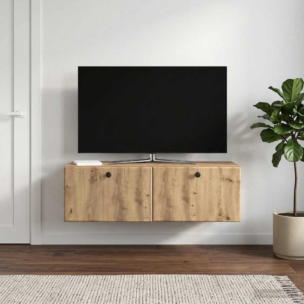 Wandbeugel TV-kast Artisanaal eiken 98 x 41 x 30 cm is nu te koop bij PeponiXL, paradijselijk wonen!