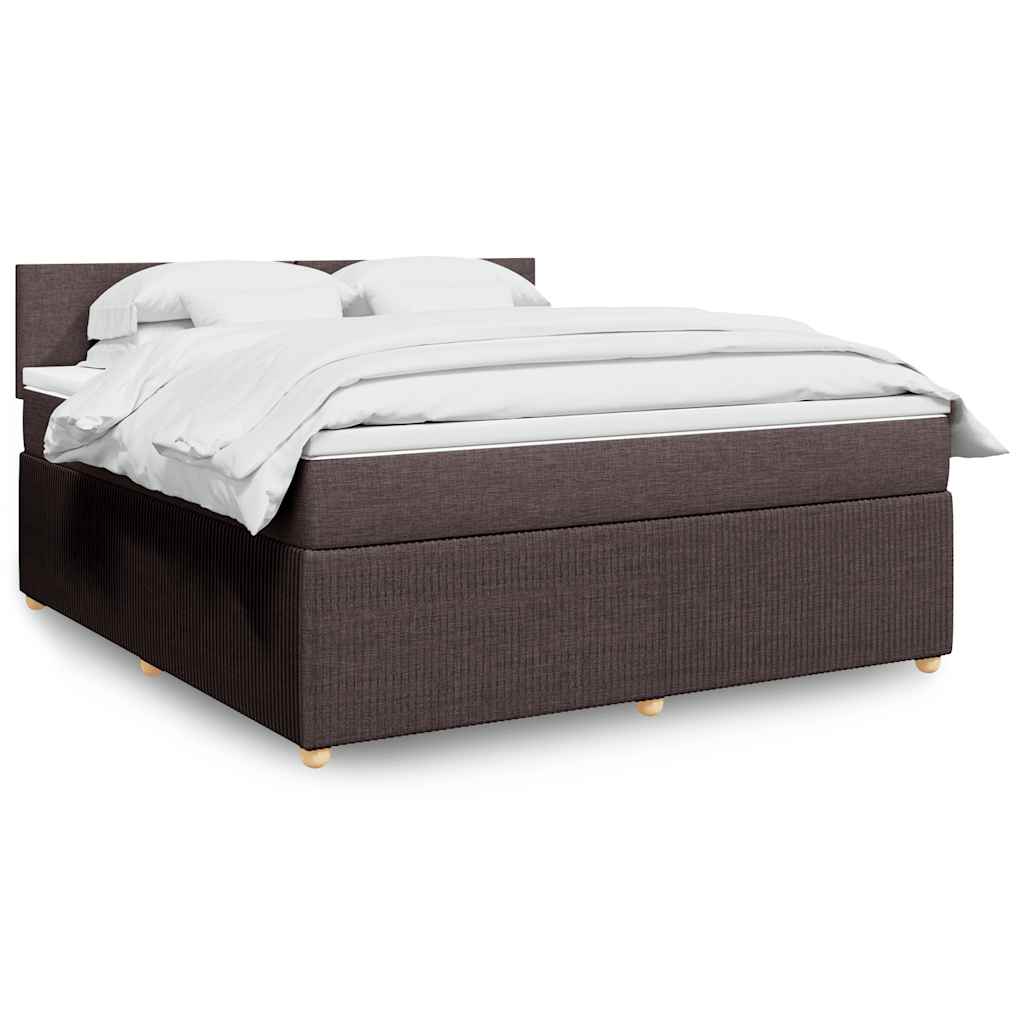 Boxspring met matras stof donkerbruin 180x200 cm is nu te koop bij PeponiXL, paradijselijk wonen!