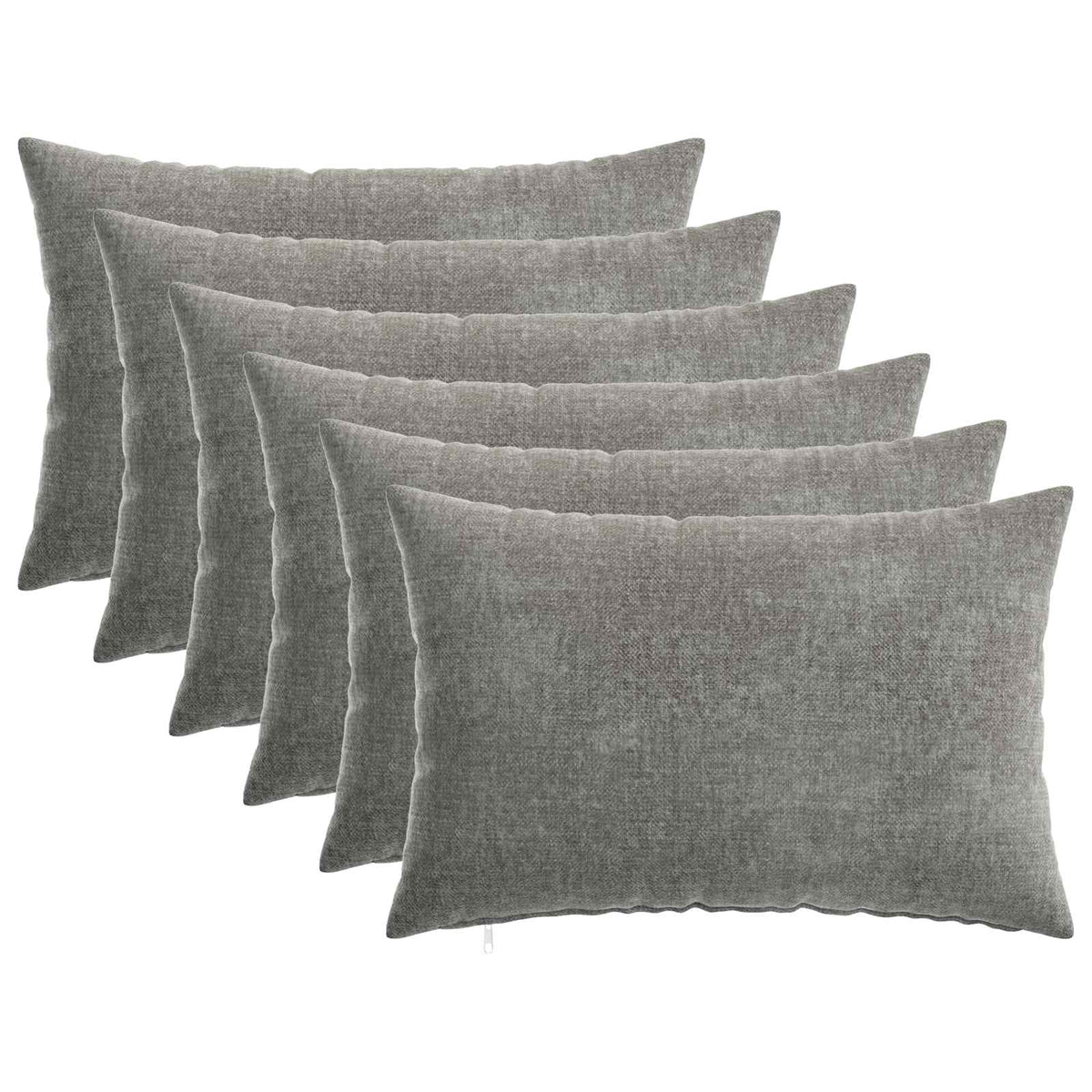 Kussensloop 6 st HEERLEN Donkergrijs 30 x 50 cm Chenille Stof is nu te koop bij PeponiXL, paradijselijk wonen!