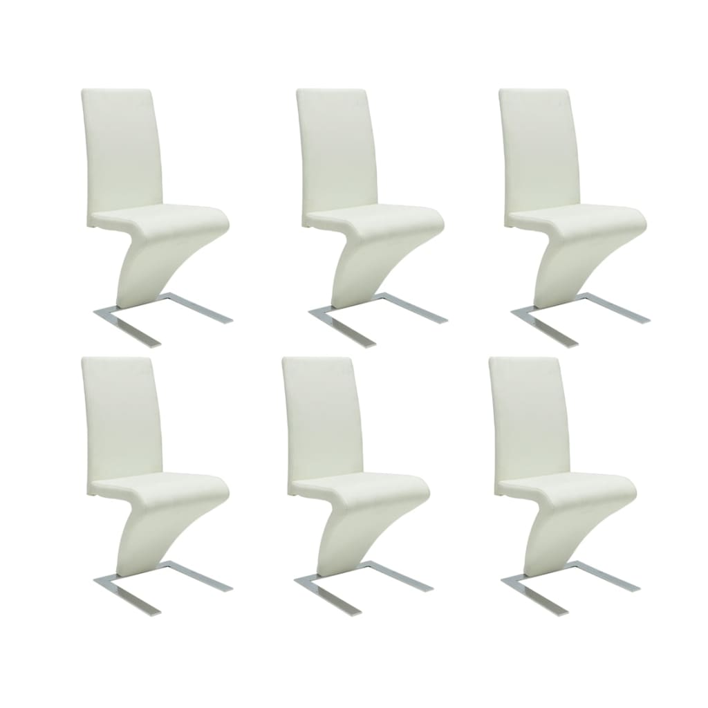 Eetkamerstoelen 6 st kunstleer wit is nu te koop bij PeponiXL, paradijselijk wonen!