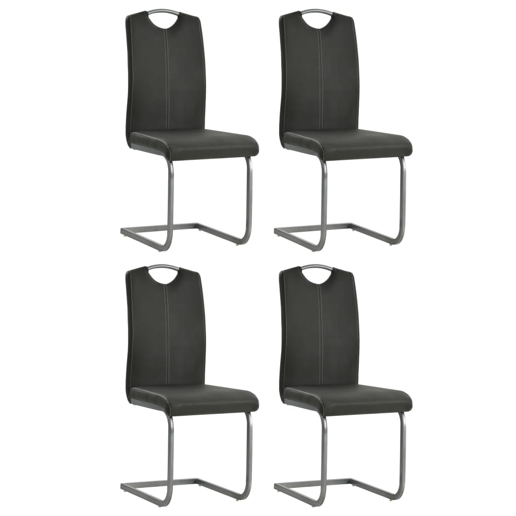Eetkamerstoelen 4 st kunstleer grijs is nu te koop bij PeponiXL, paradijselijk wonen!