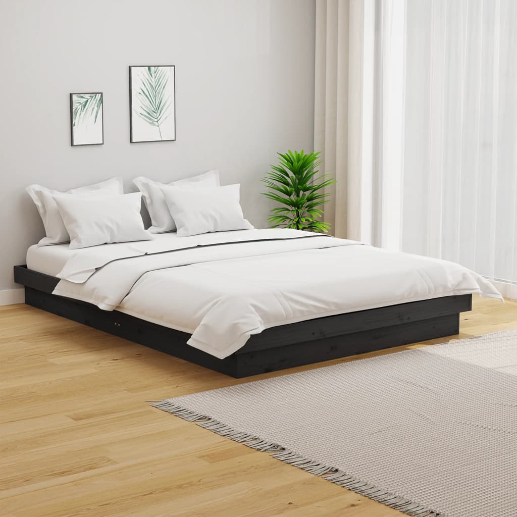 Bedframe massief hout grijs 140x190 cm is nu te koop bij PeponiXL, paradijselijk wonen!