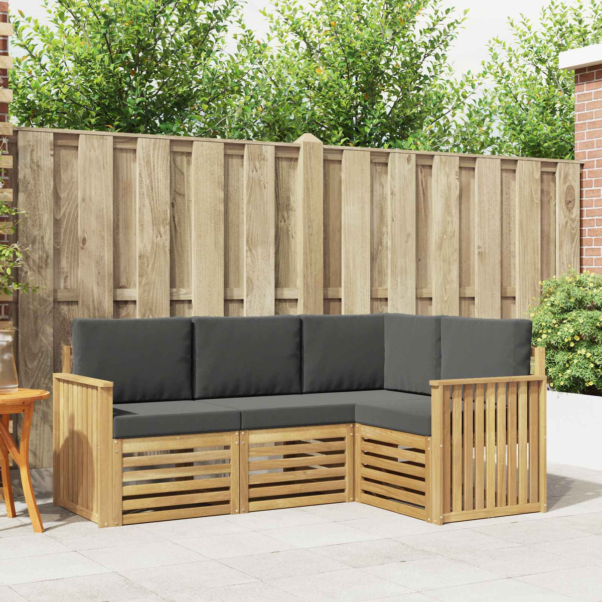 Sofa-Sets 4 pcs Wit en antracietkleurig 187,5 x 128,5 x 73 cm is nu te koop bij PeponiXL, paradijselijk wonen!