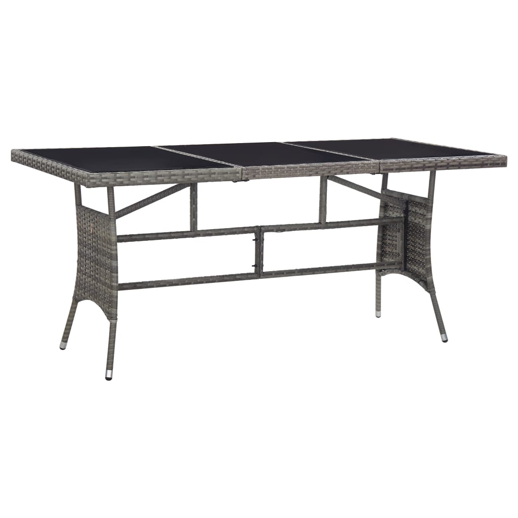 Tuintafel 170x80x74 cm poly rattan grijs is nu te koop bij PeponiXL, paradijselijk wonen!