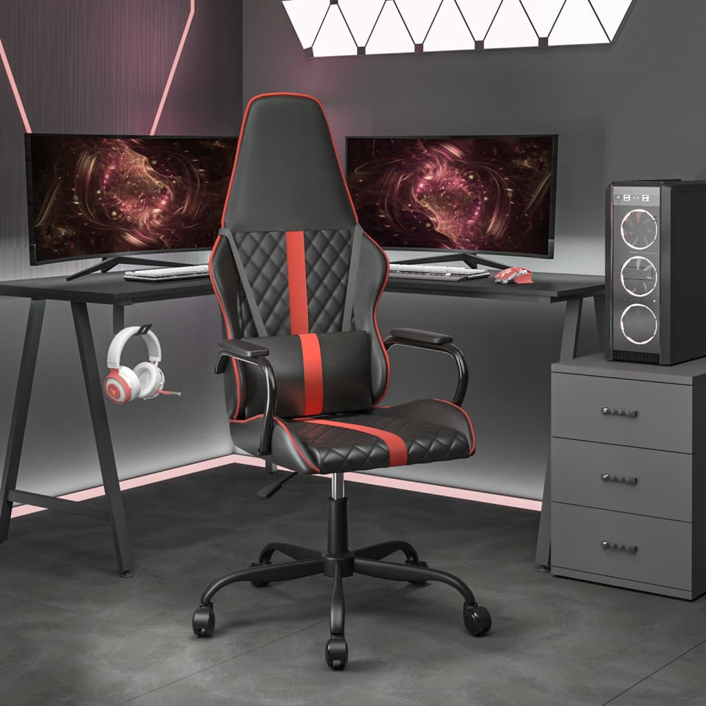 Gamestoel kunstleer zwart en rood is nu te koop bij PeponiXL, paradijselijk wonen!