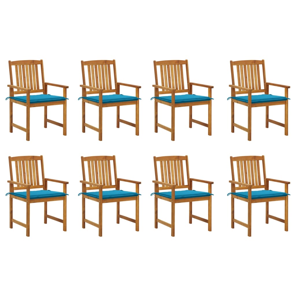 Tuinstoelen 8 st met kussens massief acaciahout is nu te koop bij PeponiXL, paradijselijk wonen!