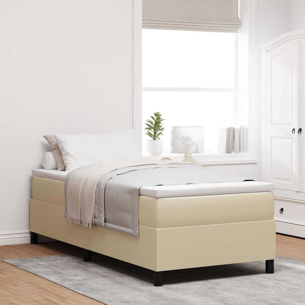 Boxspringbed Lichtgrijs en wit. 80 x 200 cm Katoen Stof is nu te koop bij PeponiXL, paradijselijk wonen!