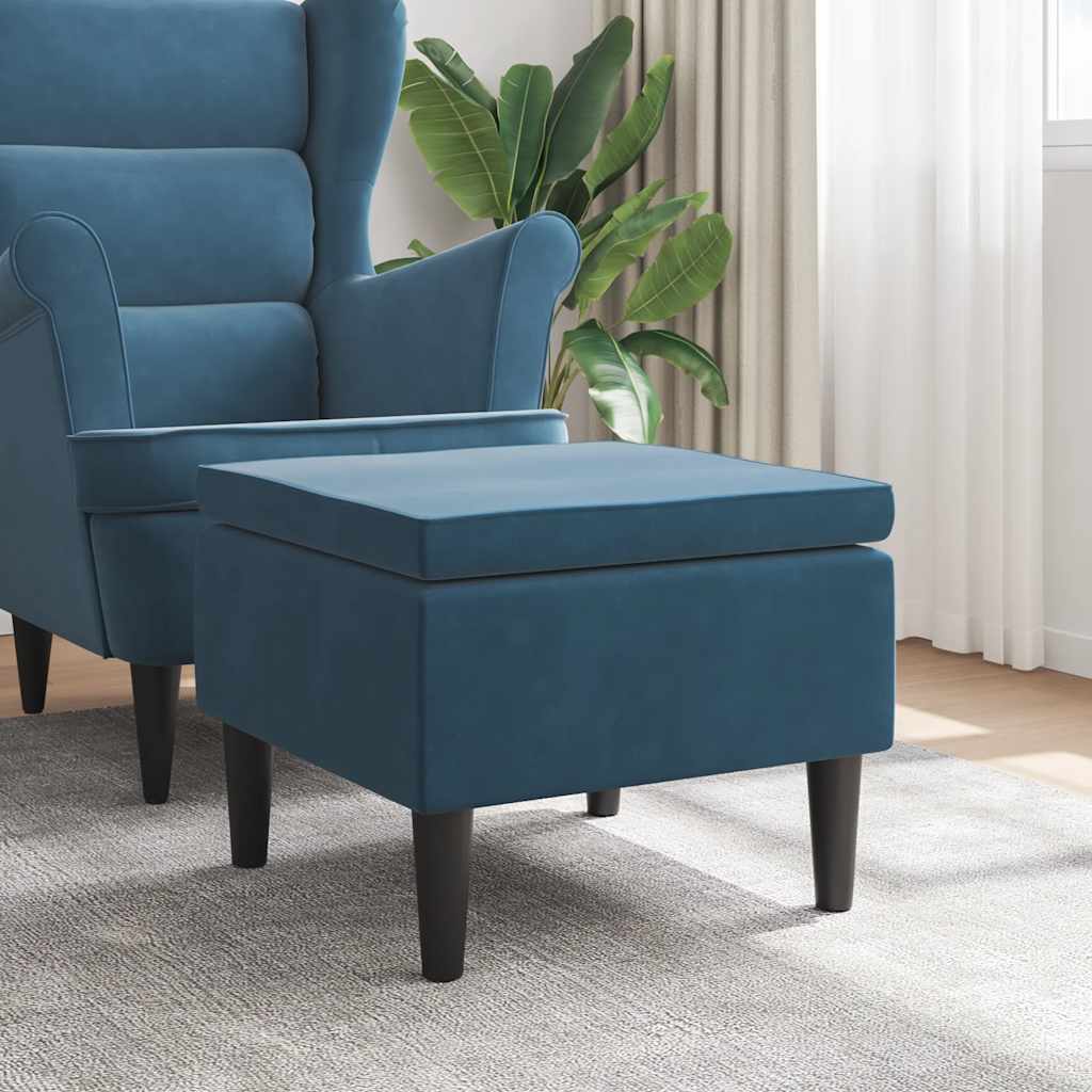 Kruk met houten poten fluweel blauw is nu te koop bij PeponiXL, paradijselijk wonen!