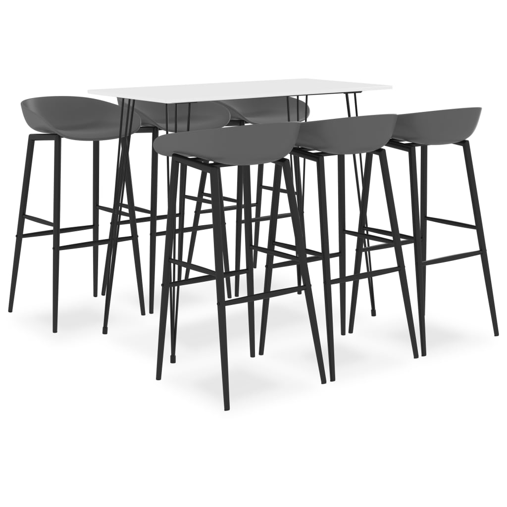7-delige Barset wit en grijs is nu te koop bij PeponiXL, paradijselijk wonen!