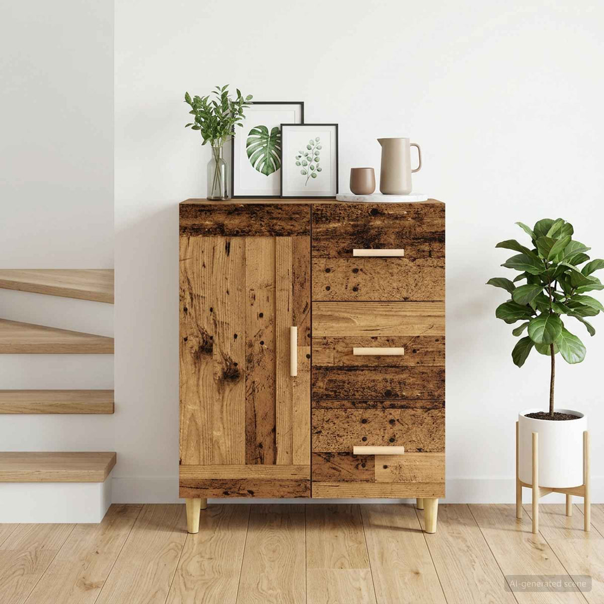 Dressoir Oud hout 69,5 x 34 x 90 cm Bewerkt hout is nu te koop bij PeponiXL, paradijselijk wonen!