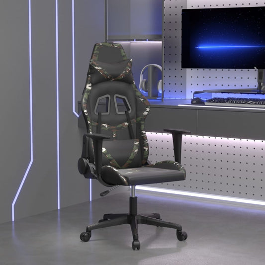 Gamestoel kunstleer zwart en camouflage is nu te koop bij PeponiXL, paradijselijk wonen!
