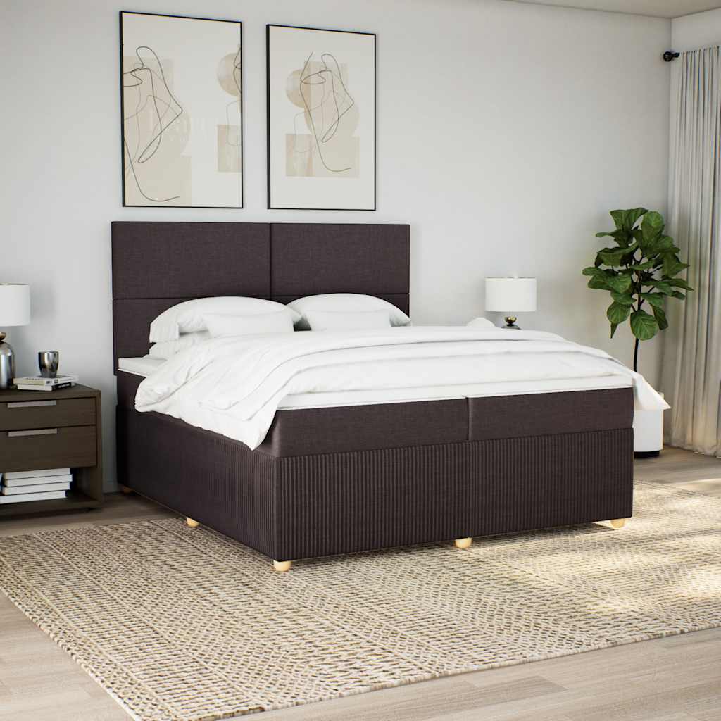 Boxspring met matras stof donkerbruin 200x200 cm is nu te koop bij PeponiXL, paradijselijk wonen!