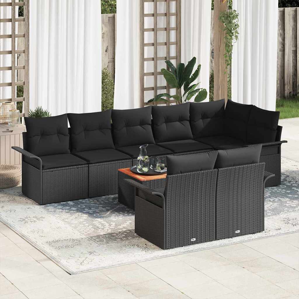 Tuinbankenset met opslag 9 pcs Zwart poly rattan is nu te koop bij PeponiXL, paradijselijk wonen!