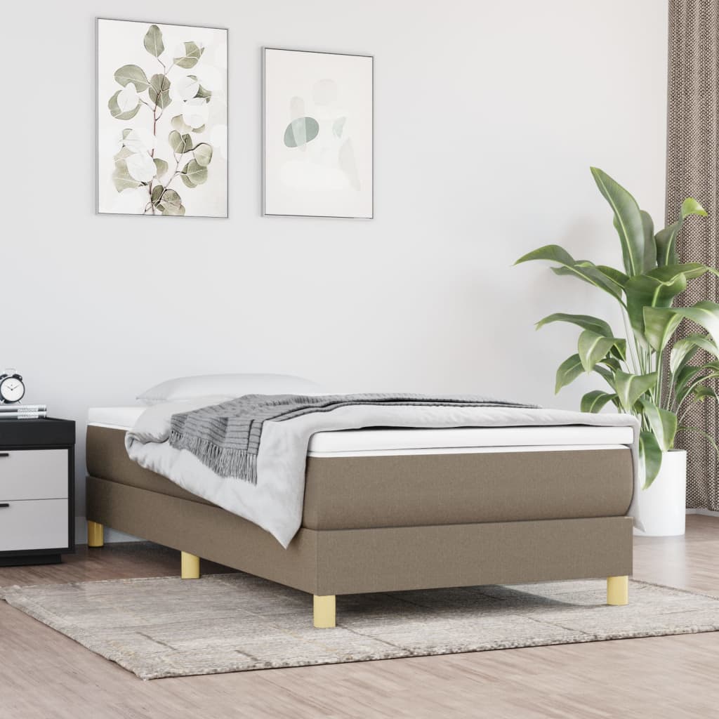 Boxspring bed 90x190 cm stof taupe is nu te koop bij PeponiXL, paradijselijk wonen!