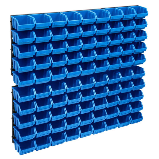 96-delige Opslagbakkenset met wandpanelen blauw en zwart is nu te koop bij PeponiXL, paradijselijk wonen!