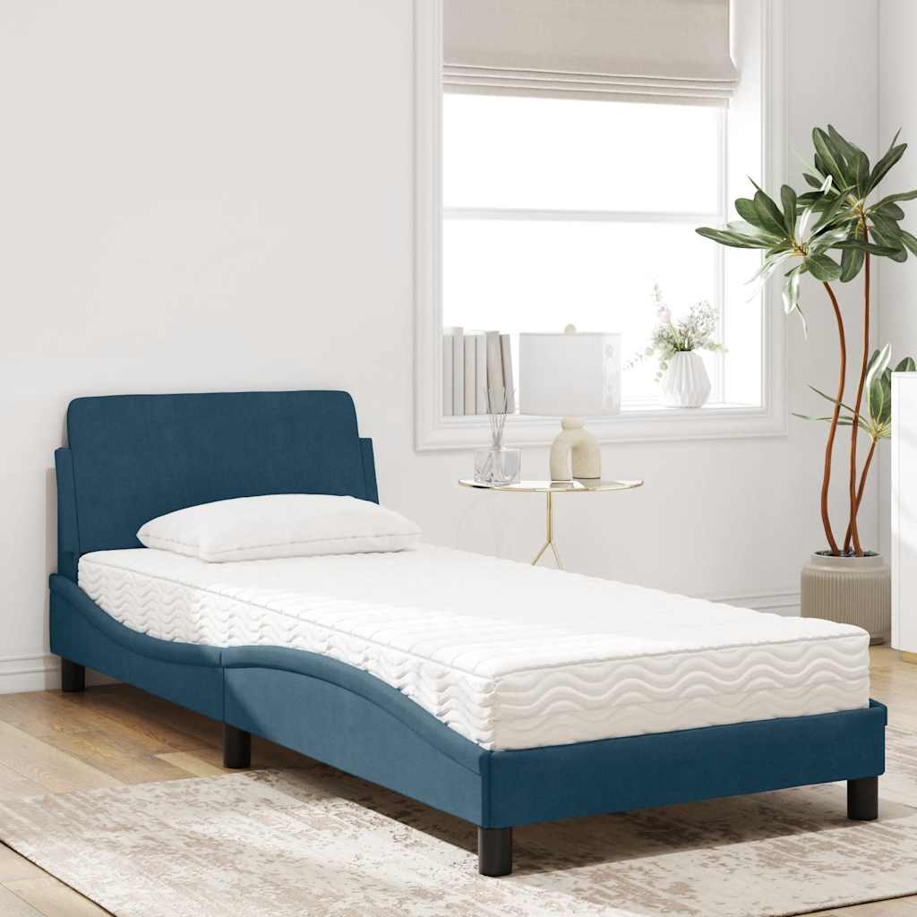 Bed met matras "Dover" fluweel blauw 80x200 cm is nu te koop bij PeponiXL, paradijselijk wonen!