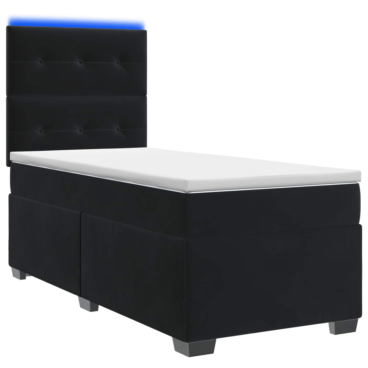 Boxspringbed met matras Zwart 90 x 190 cm Fluweel is nu te koop bij PeponiXL, paradijselijk wonen!