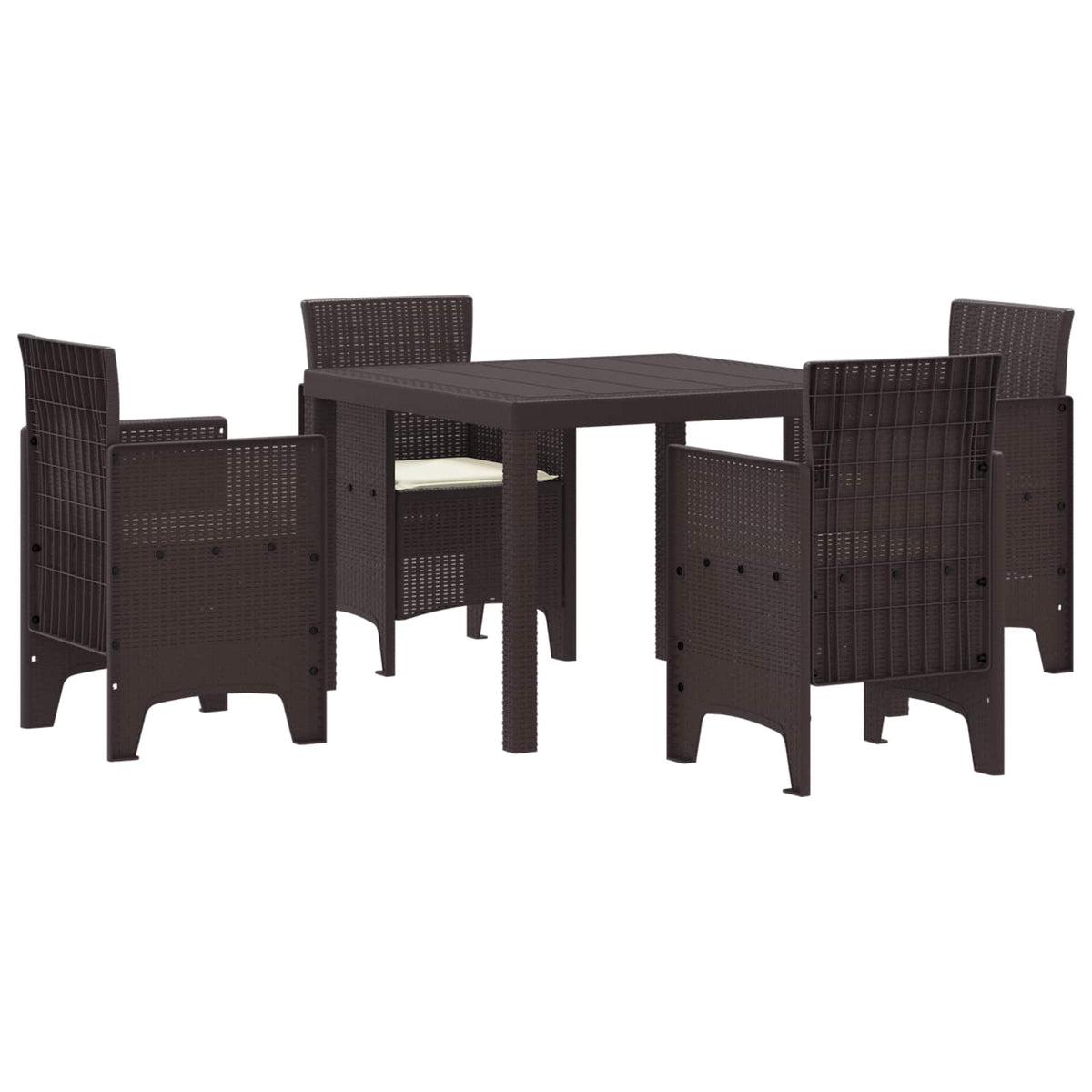 Tuin Eetset 5 pcs Bruin Polypropyleen is nu te koop bij PeponiXL, paradijselijk wonen!