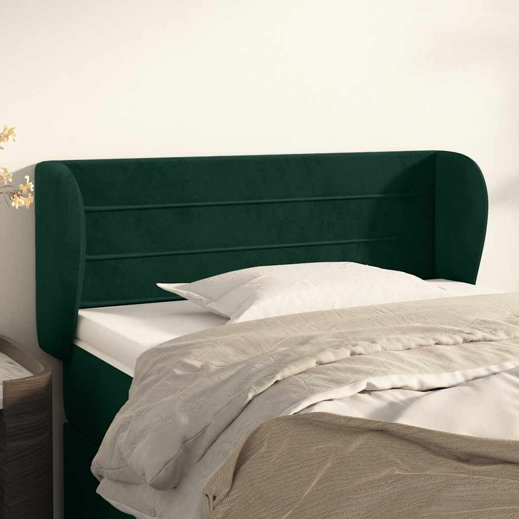 Hoofdbord met randen 93x23x78/88 cm fluweel donkergroen is nu te koop bij PeponiXL, paradijselijk wonen!