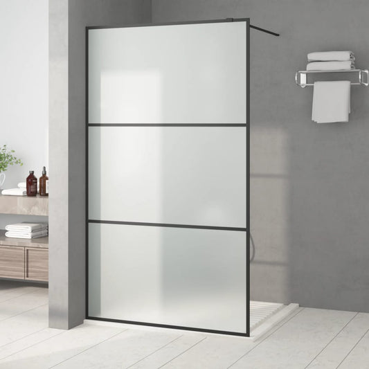 Inloopdouchewand 115x195 cm mat ESG-glas zwart is nu te koop bij PeponiXL, paradijselijk wonen!