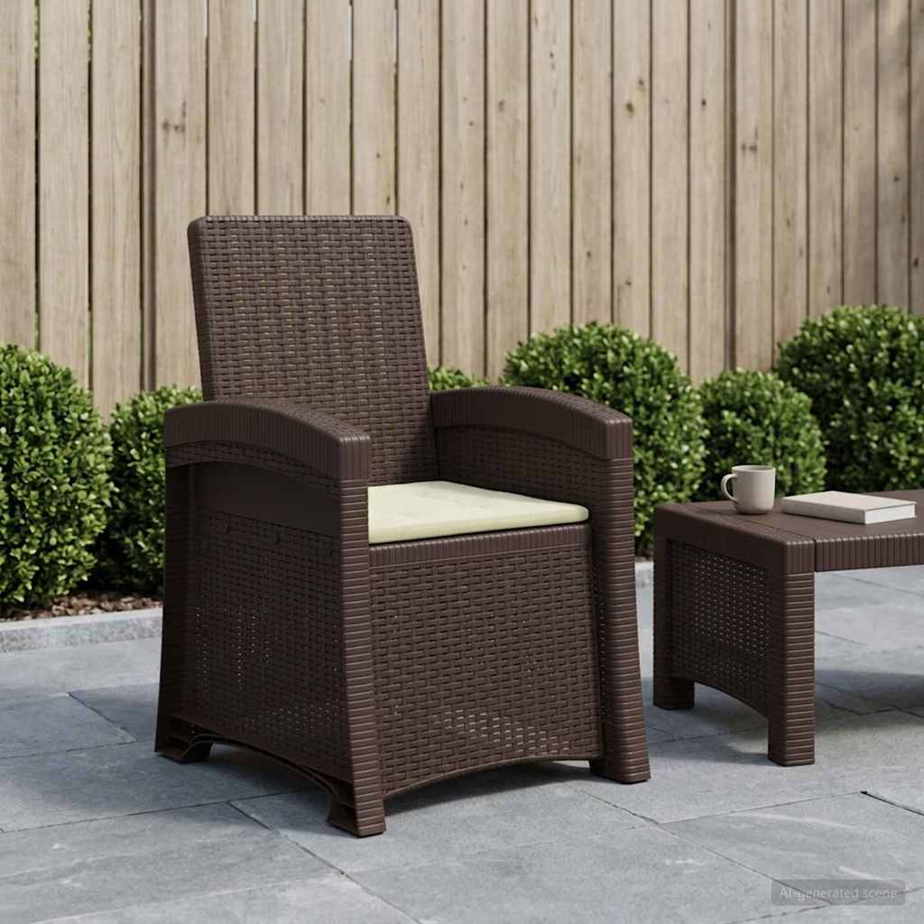 Ligstoel in rietenlook Bruin en crèmekleurig PP is nu te koop bij PeponiXL, paradijselijk wonen!