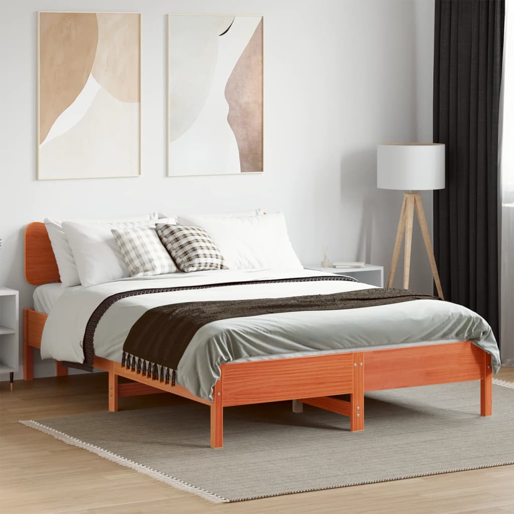 Bedframe zonder matras massief grenenhout wasbruin 150x200 cm is nu te koop bij PeponiXL, paradijselijk wonen!