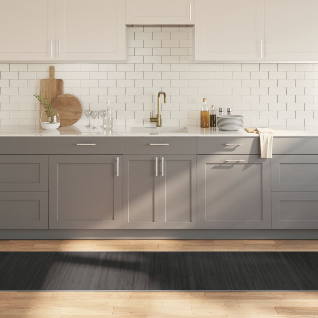Vloerkleed rechthoekig 70x300 cm bamboe grijs is nu te koop bij PeponiXL, paradijselijk wonen!