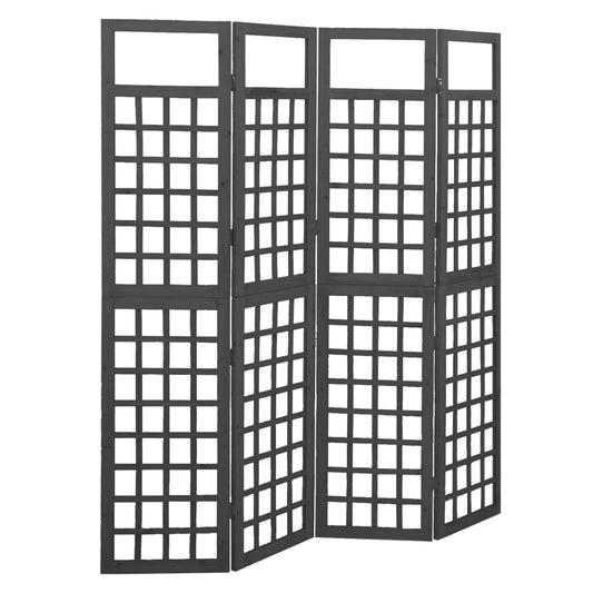 Kamerscherm/trellis met 4 panelen161x180 cm vurenhout zwart is nu te koop bij PeponiXL, paradijselijk wonen!