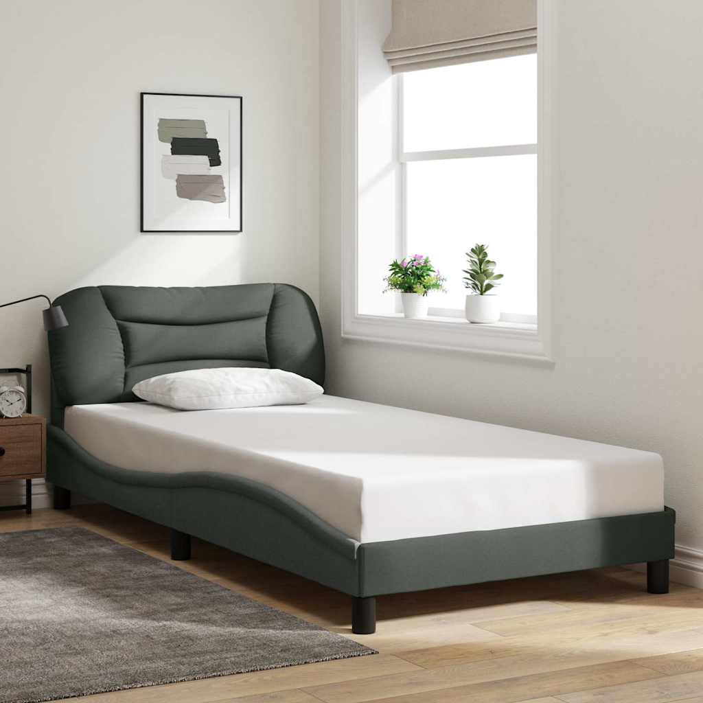 Bedframe zonder matras "Hvar" 100x200 cm stof donkergrijs is nu te koop bij PeponiXL, paradijselijk wonen!