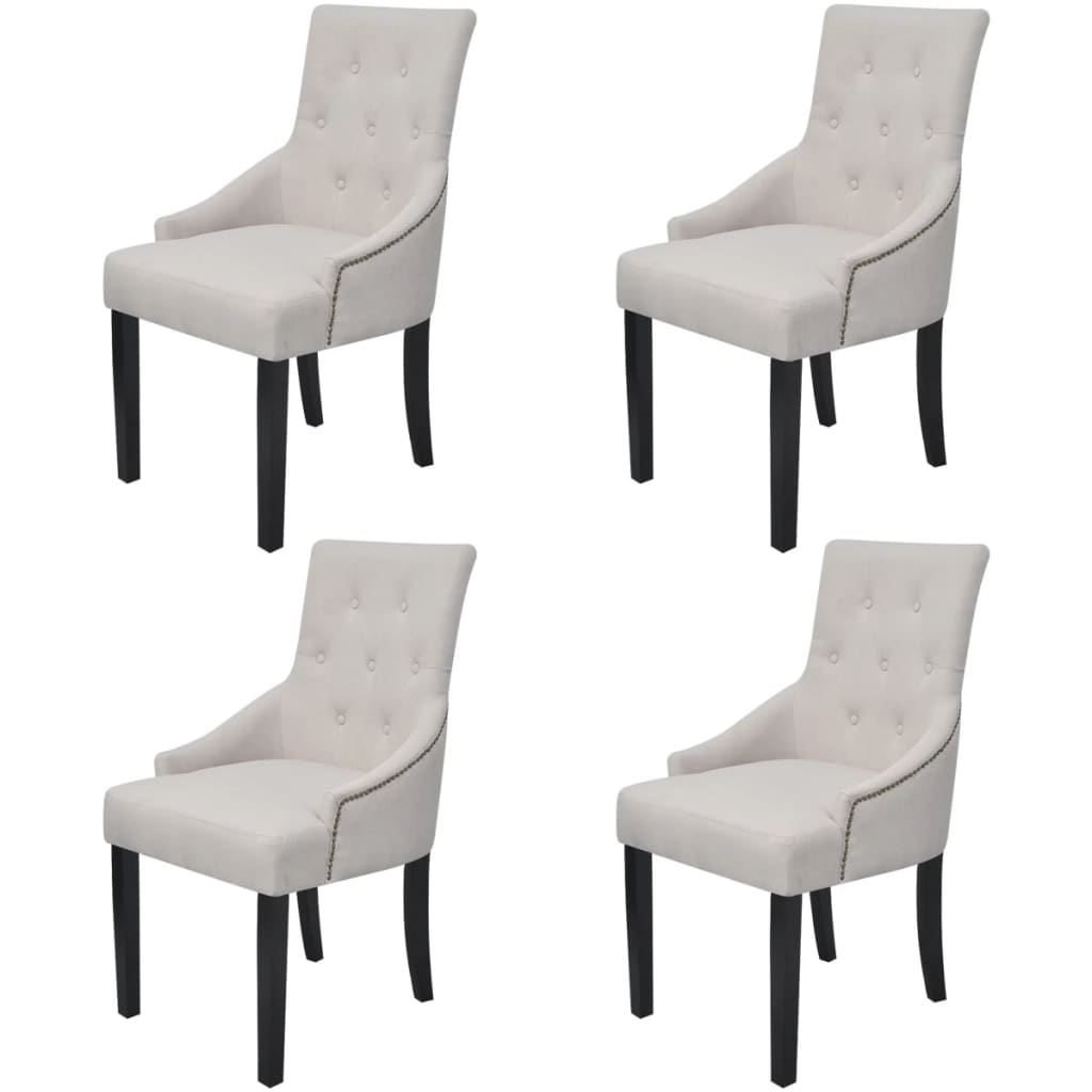 Eetkamerstoelen 4 st stof crèmegrijs is nu te koop bij PeponiXL, paradijselijk wonen!
