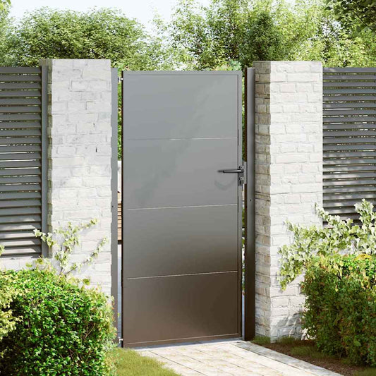 Tuinpoort met slot Zwart 110 x 180 cm Gepoedercoat staal is nu te koop bij PeponiXL, paradijselijk wonen!