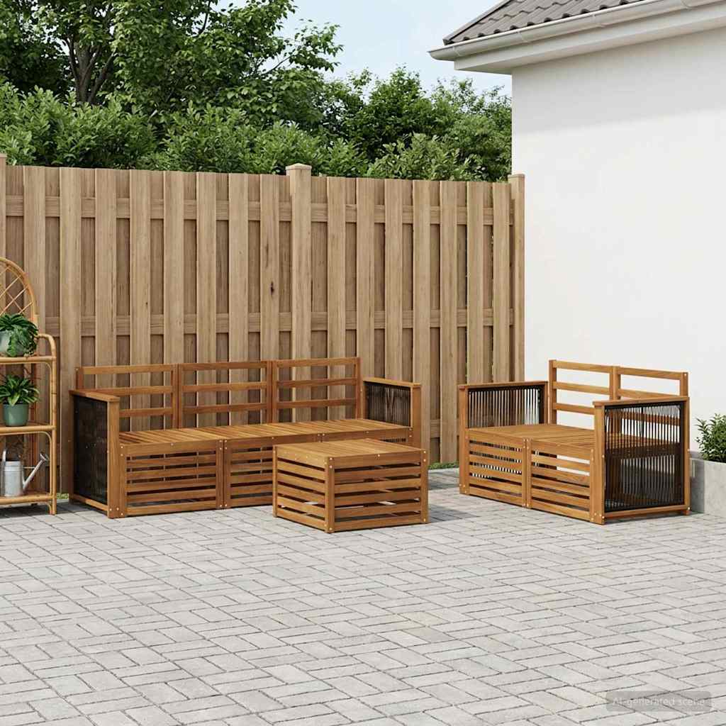 Sofa-Sets 6 pcs Massief Acaciahout is nu te koop bij PeponiXL, paradijselijk wonen!