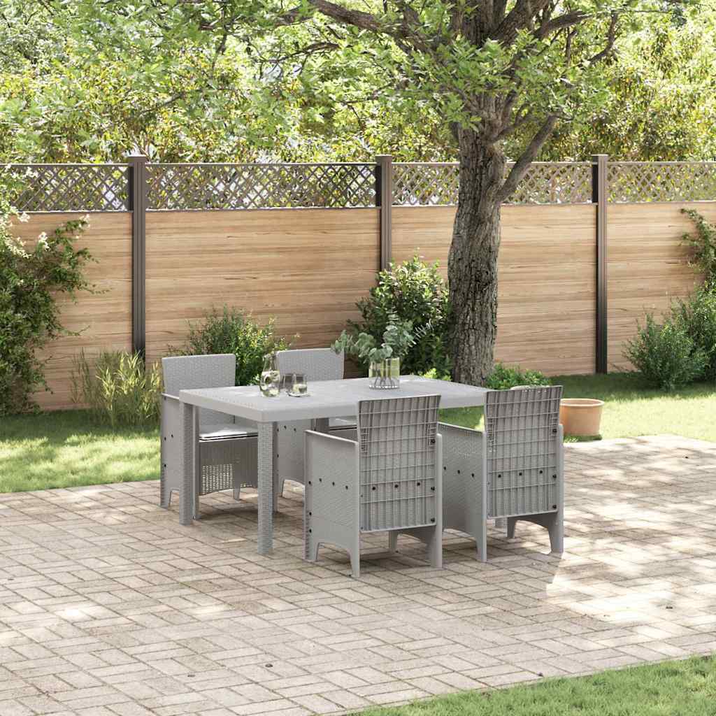 Tuin Eetset 5 st Lichtgrijs Polt riet is nu te koop bij PeponiXL, paradijselijk wonen!