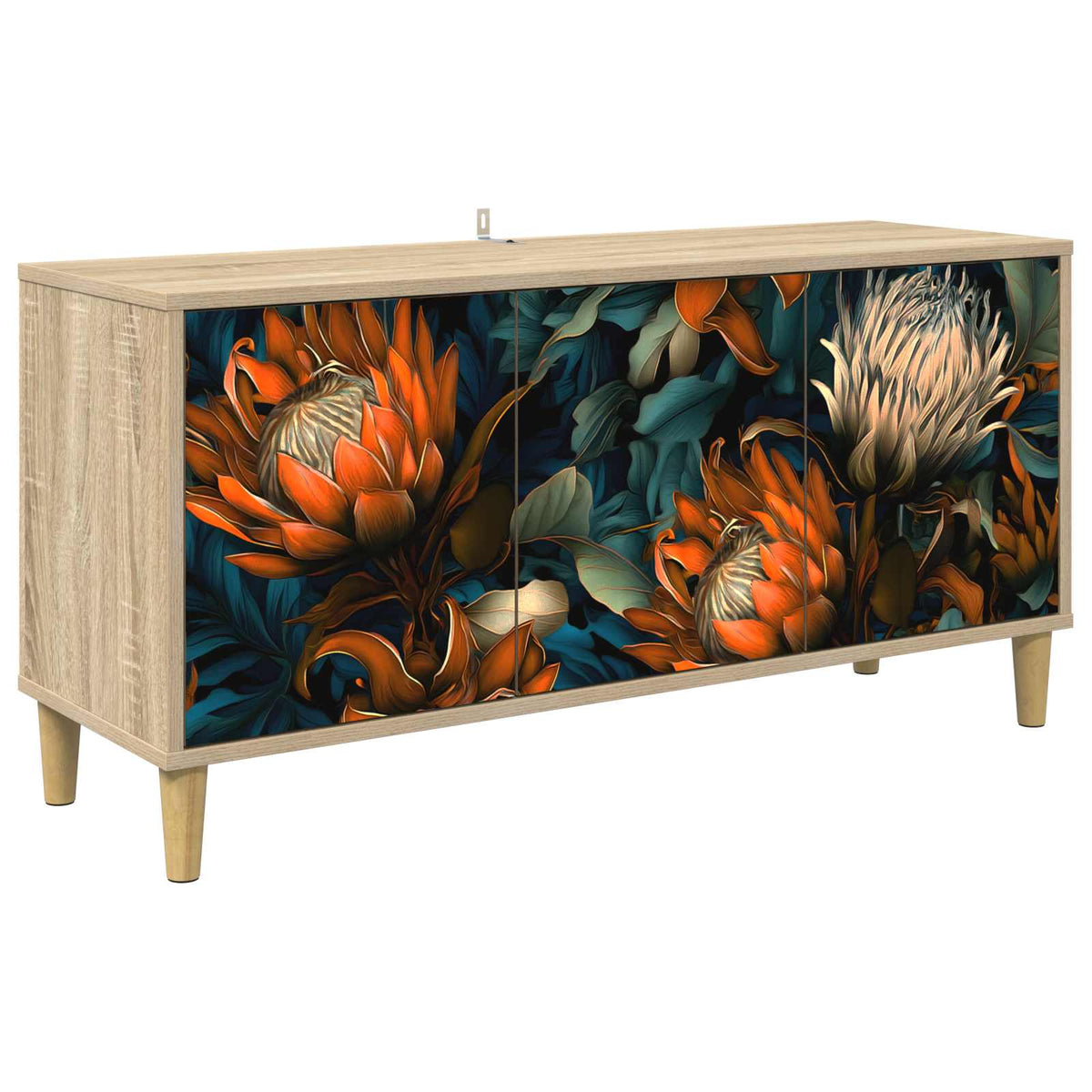 Tv-meubel LOCHEM 102 x 33 x 50 cm Sonoma Bewerkt hout is nu te koop bij PeponiXL, paradijselijk wonen!