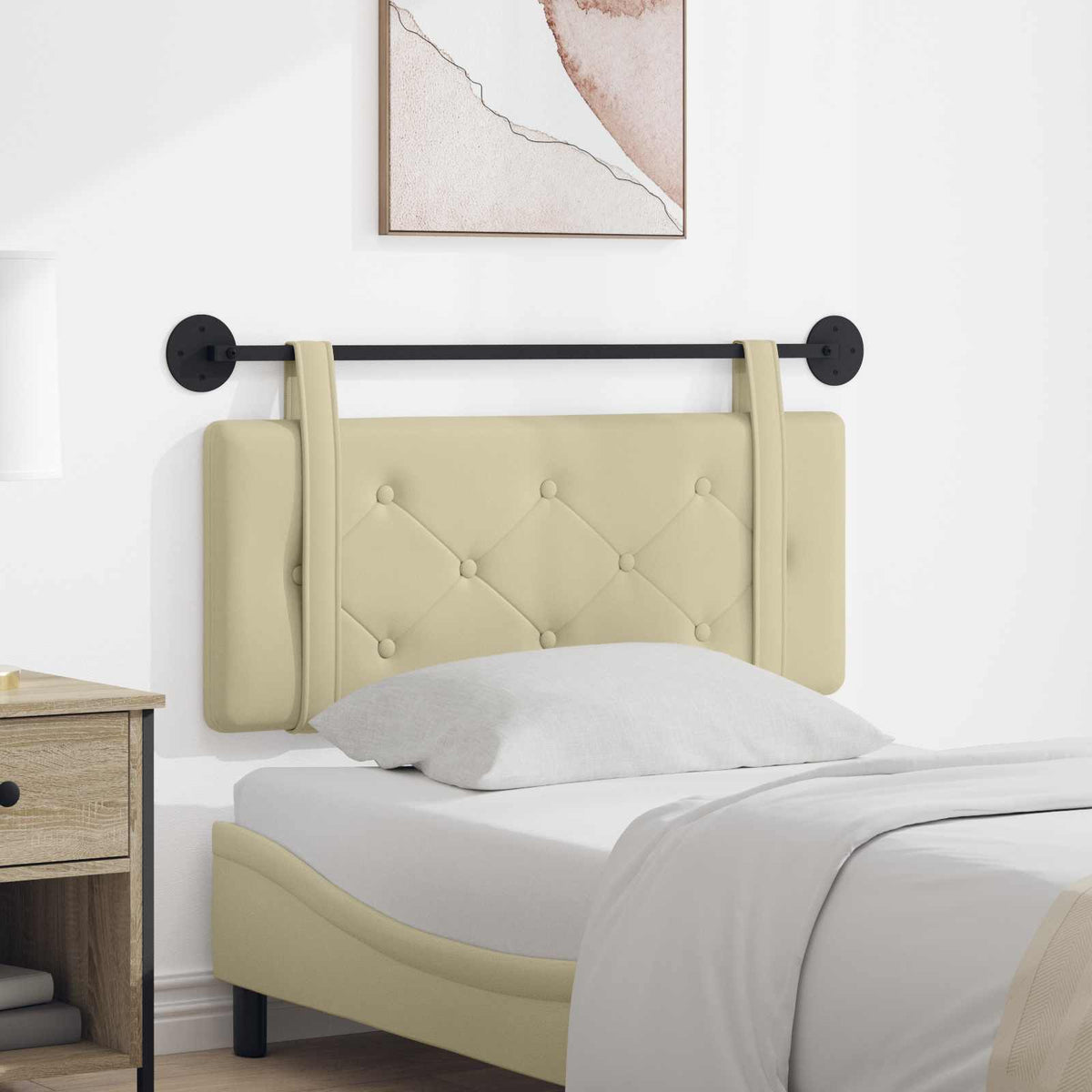 Hangend hoofdbord Crème Kunstleer is nu te koop bij PeponiXL, paradijselijk wonen!