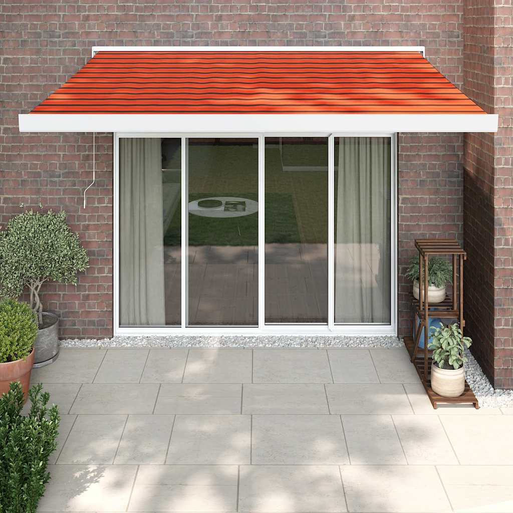 Luifel uittrekbaar 3,5x2,5 m stof en aluminium oranje en bruin is nu te koop bij PeponiXL, paradijselijk wonen!