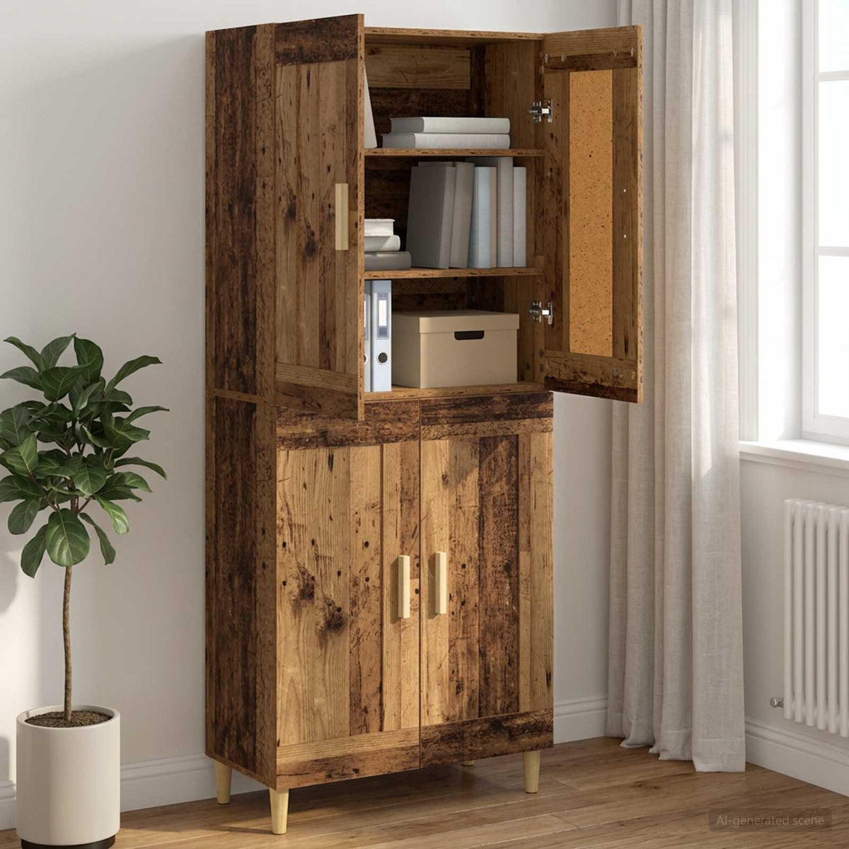 Dressoir Oud hout 69,5 x 34 x 90 cm Bewerkt hout is nu te koop bij PeponiXL, paradijselijk wonen!