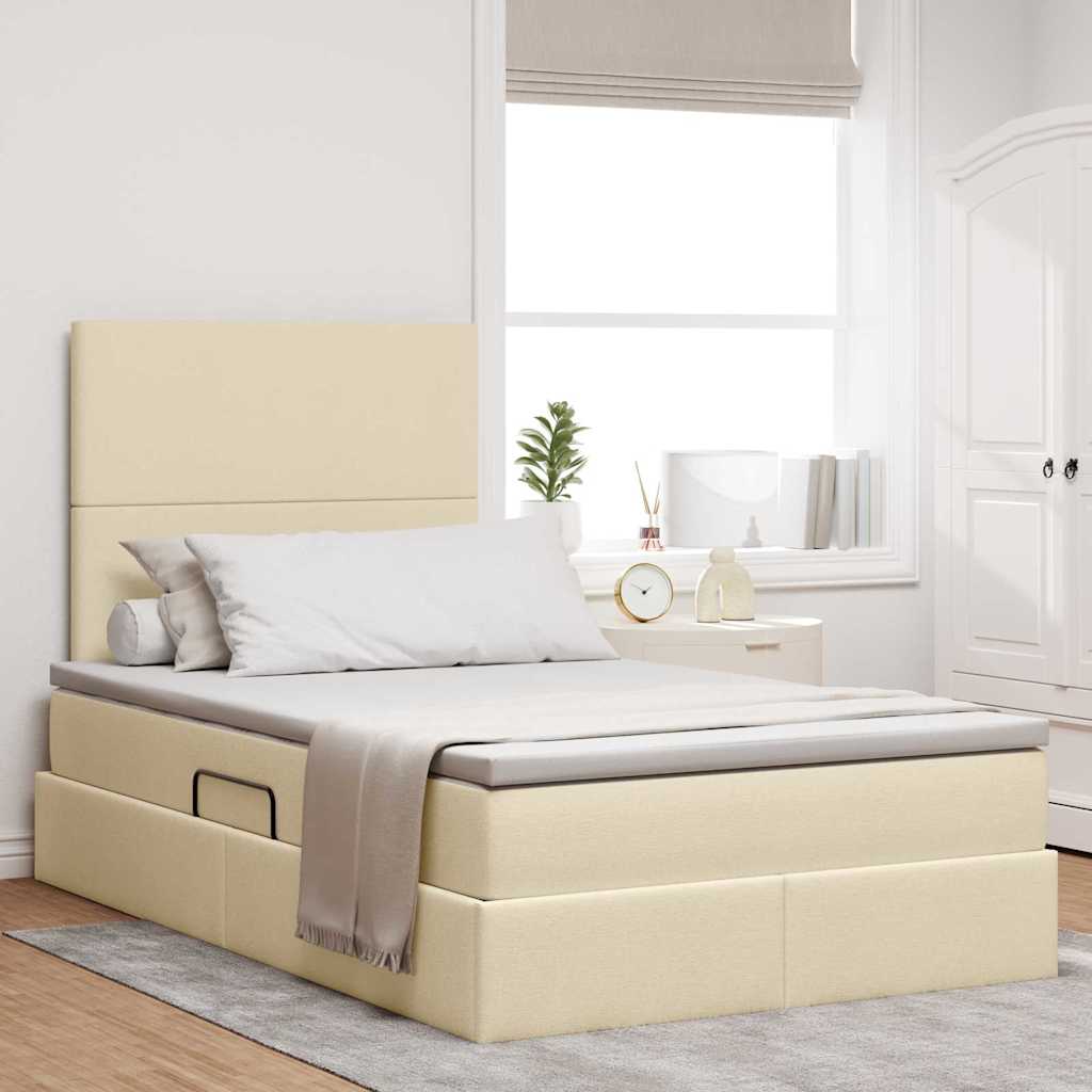 Opbergbed met LED met matras Crème 120 x 200 cm Polyester is nu te koop bij PeponiXL, paradijselijk wonen!