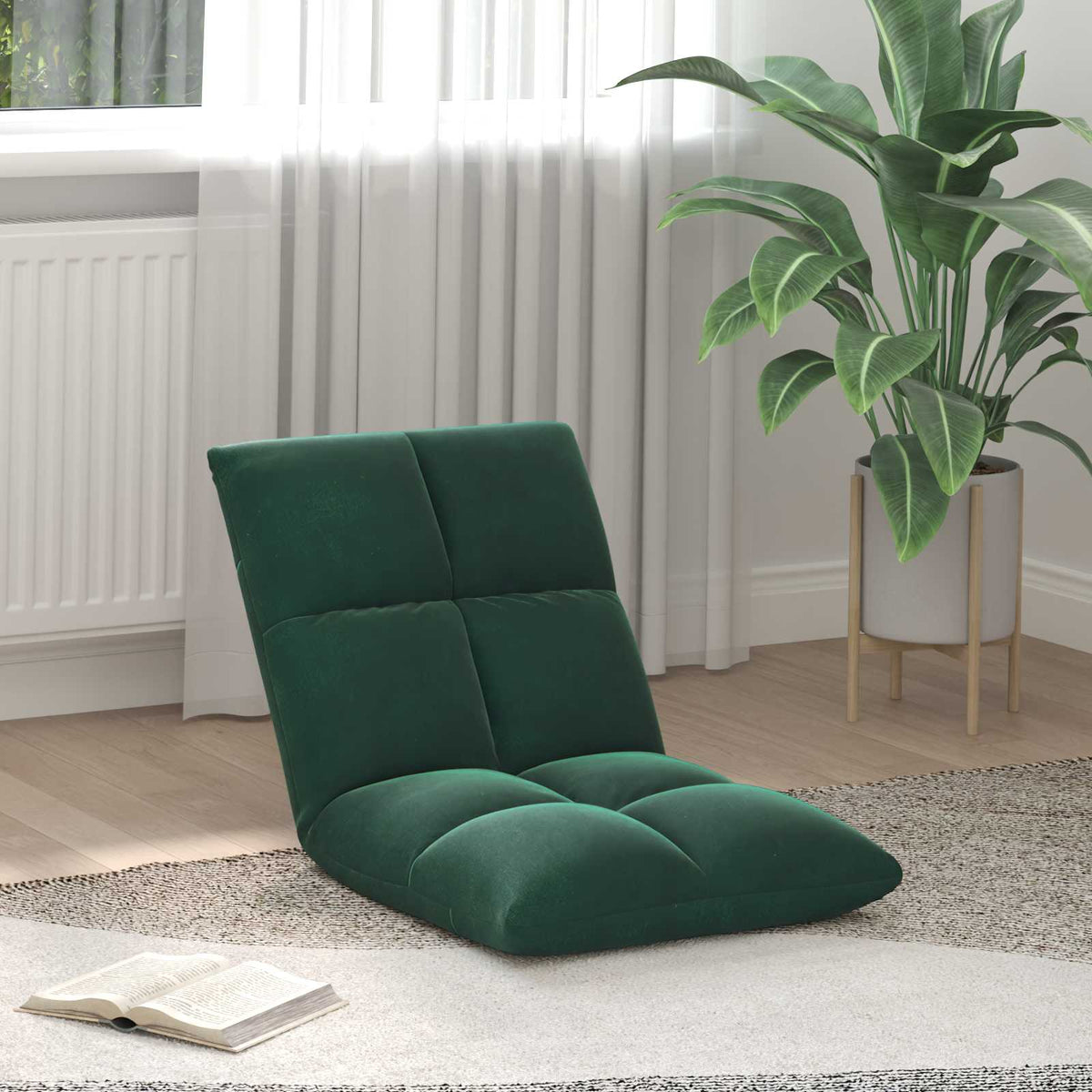 Vloerstoel Donkergroen 50 x 61 x 57 cm Fluweel is nu te koop bij PeponiXL, paradijselijk wonen!