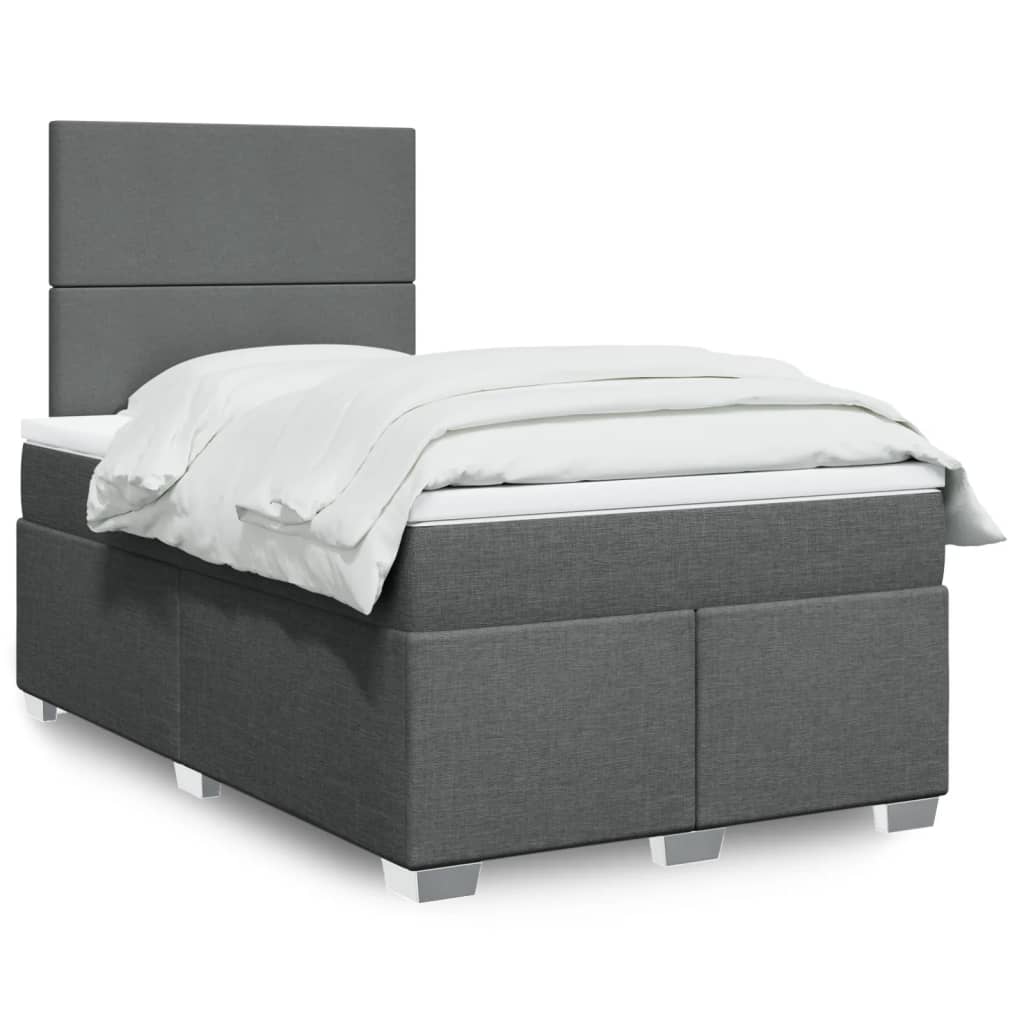 Boxspring met matras stof donkergrijs 120x200 cm is nu te koop bij PeponiXL, paradijselijk wonen!
