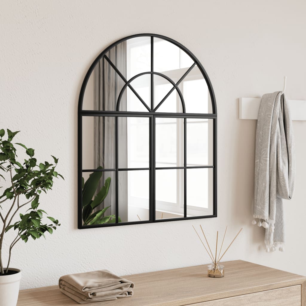 Wandspiegel boog 60x70 cm ijzer zwart is nu te koop bij PeponiXL, paradijselijk wonen!