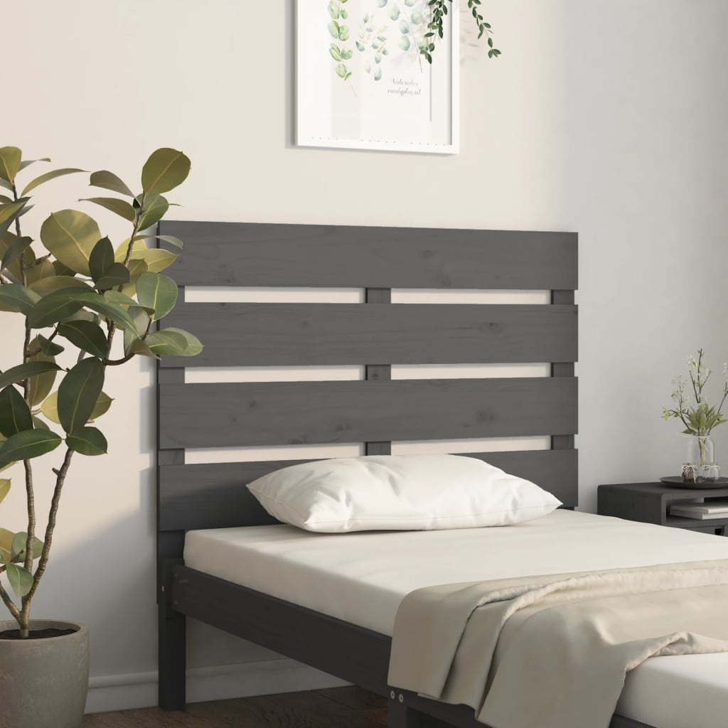 Hoofdbord 100x3x80 cm massief grenenhout grijs is nu te koop bij PeponiXL, paradijselijk wonen!