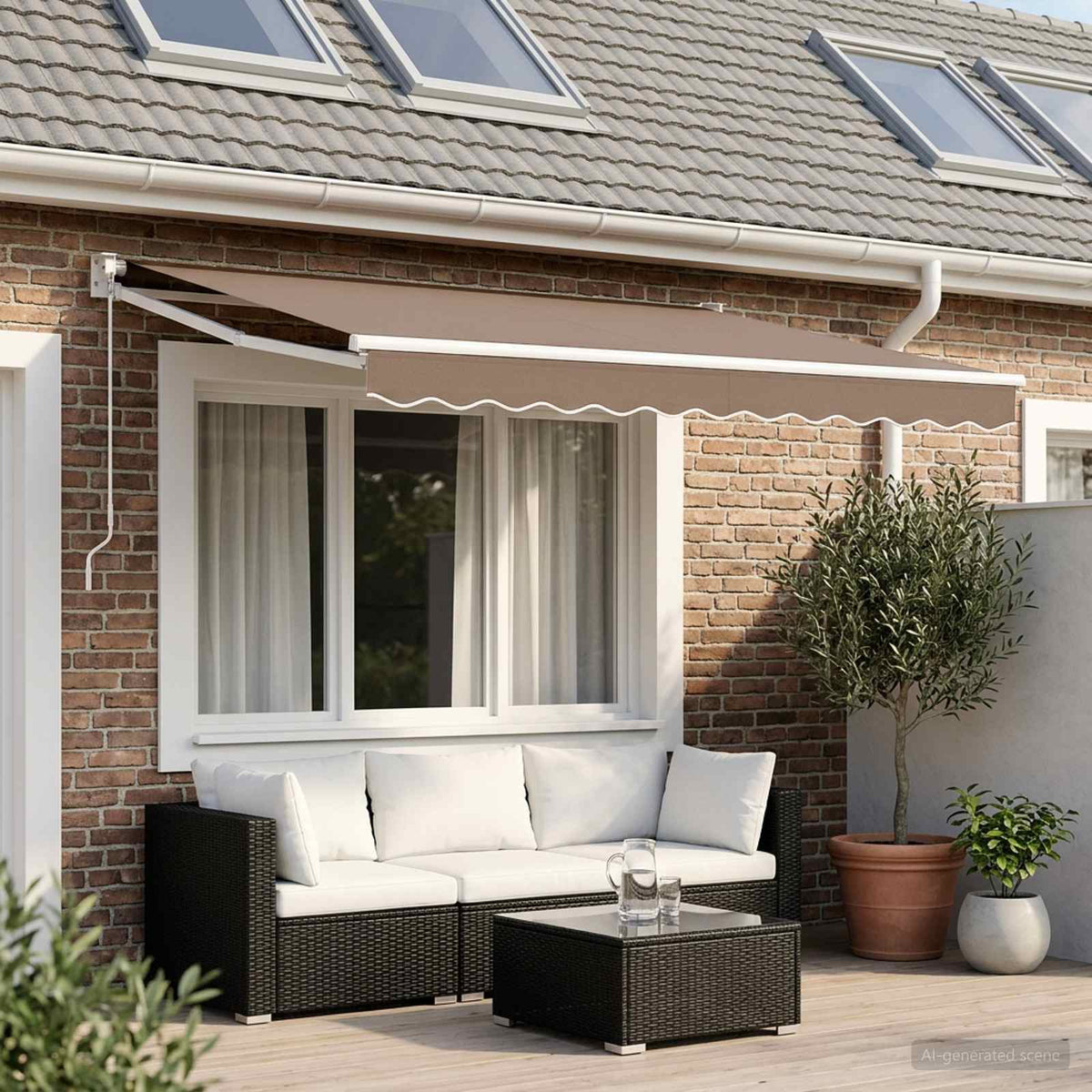 Uitschuifbare luifel Taupe 3 x 2,5 m is nu te koop bij PeponiXL, paradijselijk wonen!