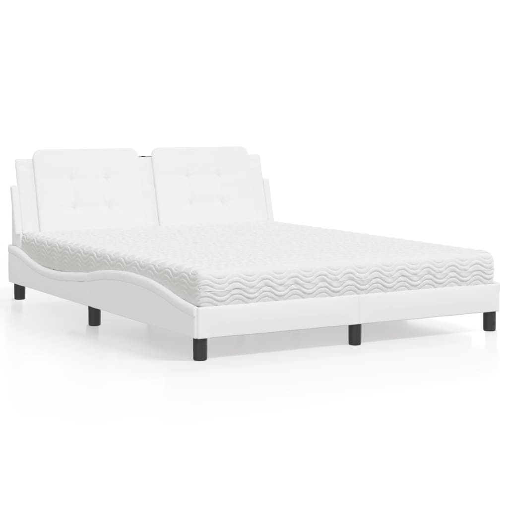 Bed met matras "Zadar" kunstleer wit 160x200 cm is nu te koop bij PeponiXL, paradijselijk wonen!