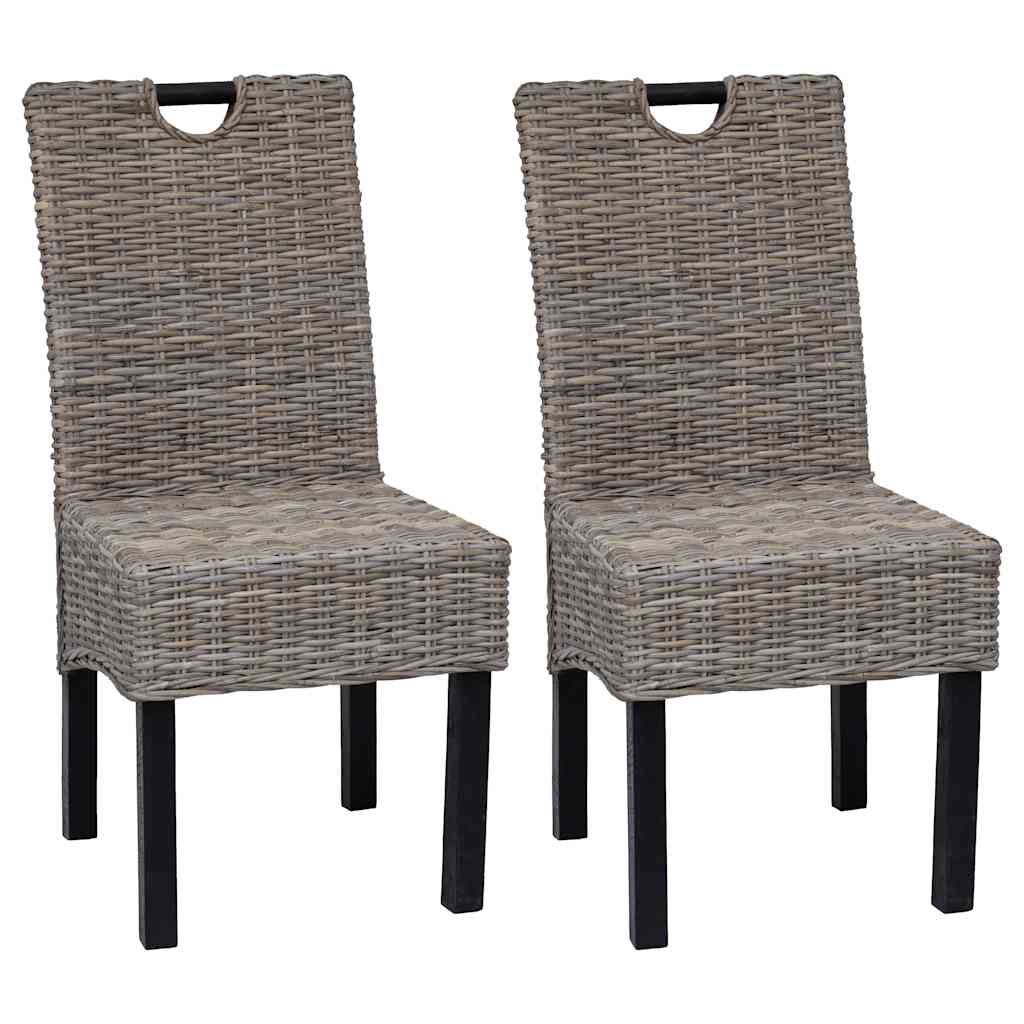 Eetkamerstoel Kubu 2 stuks rattan mangohout is nu te koop bij PeponiXL, paradijselijk wonen!