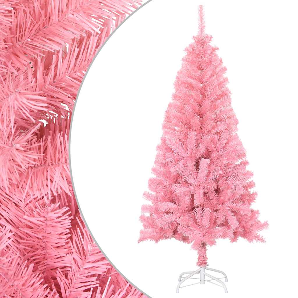 Kunstkerstboom met standaard 150 cm PVC roze is nu te koop bij PeponiXL, paradijselijk wonen!